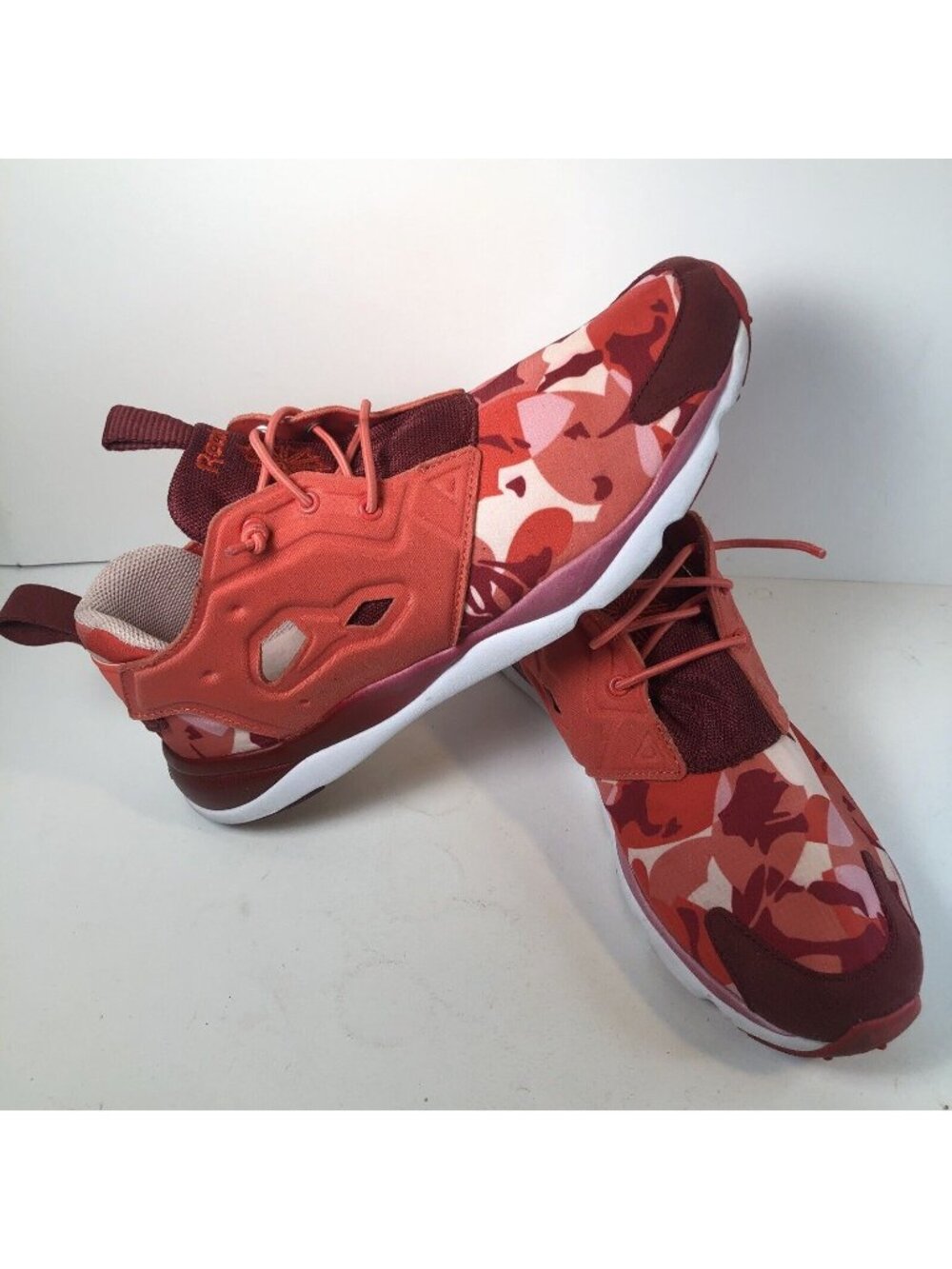 Womens Reebok 3D Ultralite Fuscia Maroon White Camo Running Sneakers Size 9 Rosy